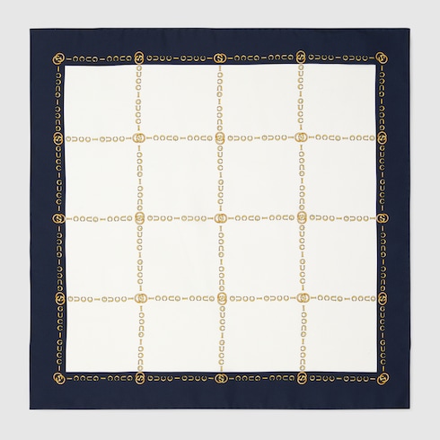 Interlocking G Gucci chain silk pocket square Detail 2