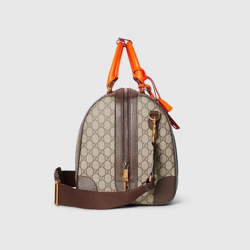 Gucci Savoy medium duffle bag in beige and ebony GG Supreme GUCCI AE