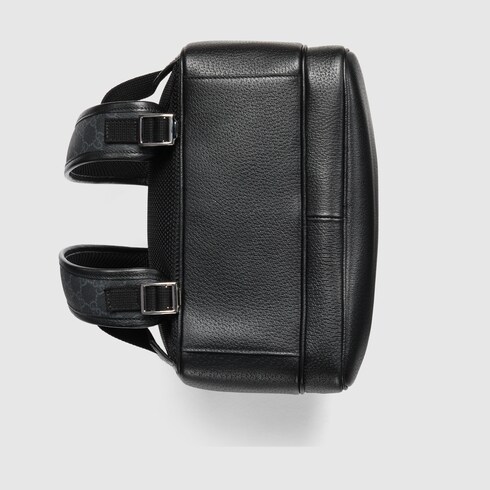 Black leather gucci backpack hot sale