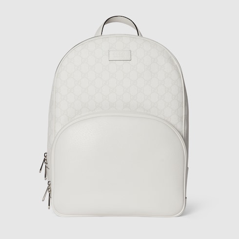 Medium GG backpack with tag in white Supreme GUCCI UK