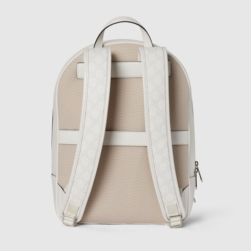 Medium GG backpack with tag in white Supreme GUCCI US