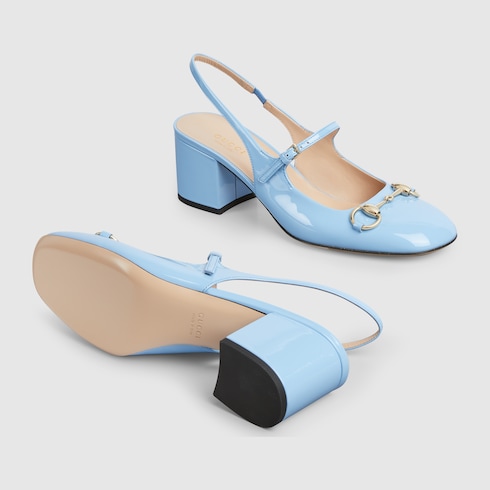 Blue gucci heels store