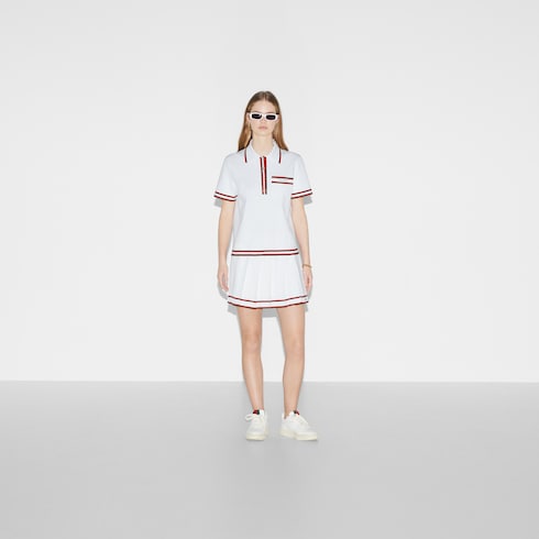 Stretch viscose polo top