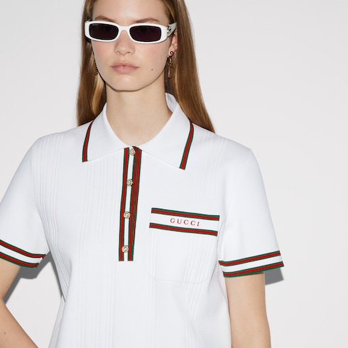 Stretch viscose polo top