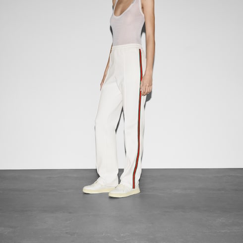 Pantalone da jogging in drill di jersey con nastro Web