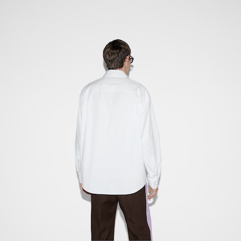 Hemd aus Baumwollpopeline mit Gucci Detail
