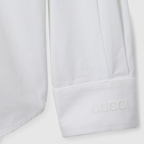 Hemd aus Baumwollpopeline mit Gucci Detail