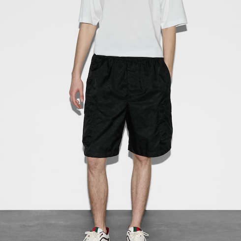 Lightweight GG nylon jacquard short