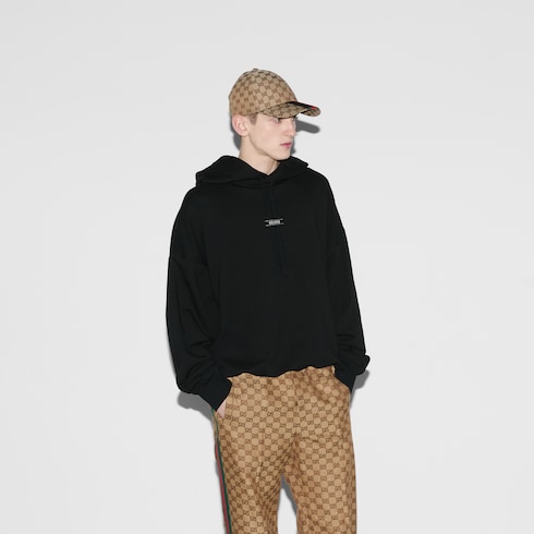 Sweat-shirt à capuche en jersey de coton