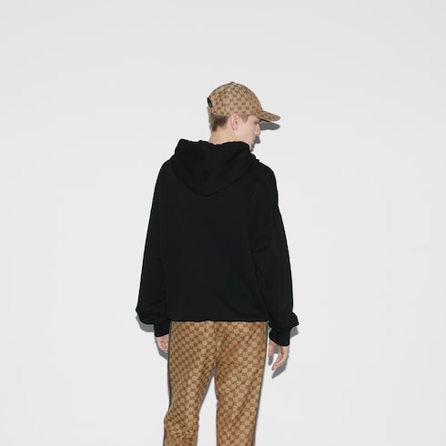 Sweat-shirt à capuche en jersey de coton