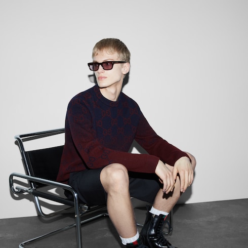 Pullover aus GG Wolljacquard in Degradé-Optik