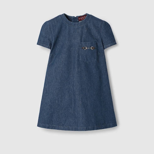 Denim dress with Horsebit
