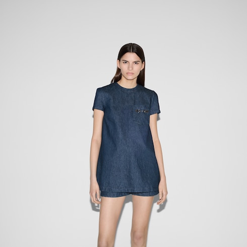 Denim dress with Horsebit