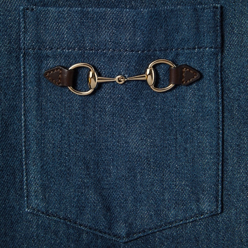 Denim dress with Horsebit