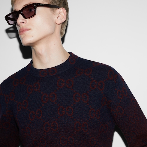 Occhiali Dolcevita Uomo Gucci Maglione In Jacquard Di Lana GG