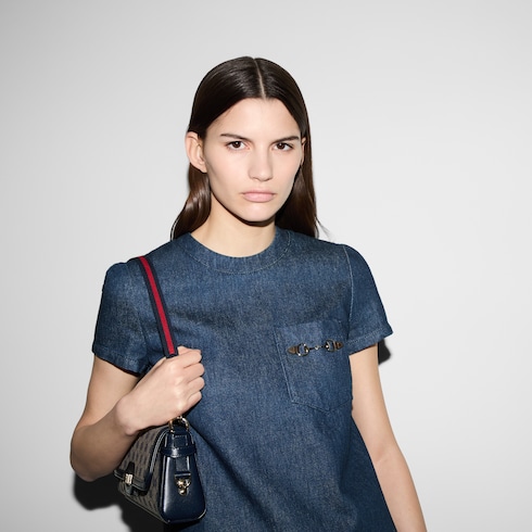 Denim dress with Horsebit