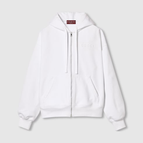Felted cotton jersey zip jacket