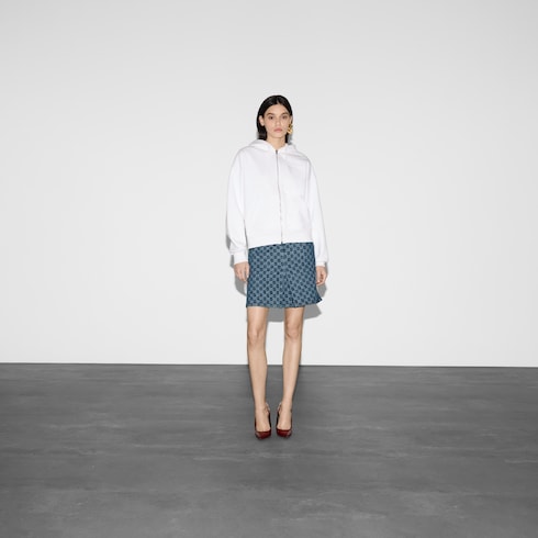 Felted cotton jersey zip jacket