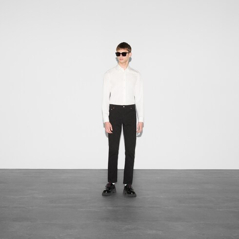 Pantalones de jacquard de mezclilla con GG