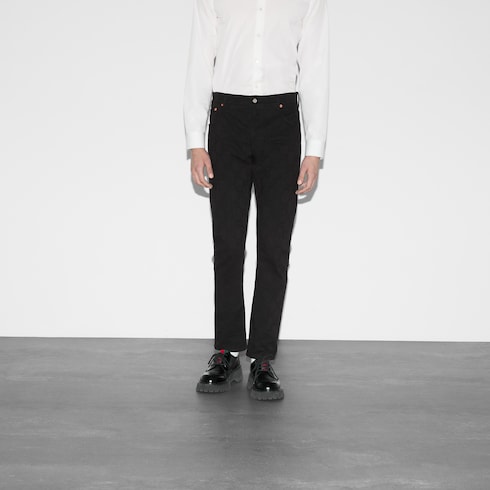 Pantalones de jacquard de mezclilla con GG