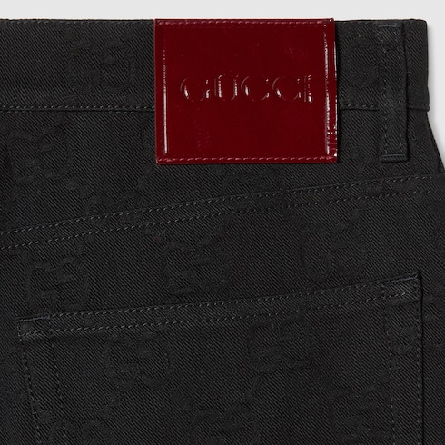 Pantalone in denim GG jacquard
