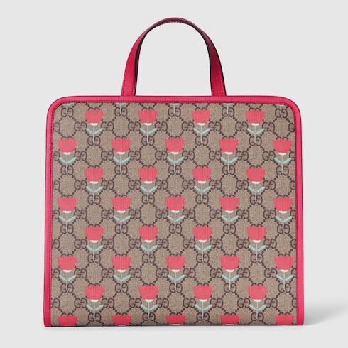 Borsa shopping bambino con stampa con fiore