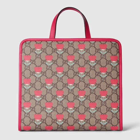 Borsa shopping bambino con stampa con fiore