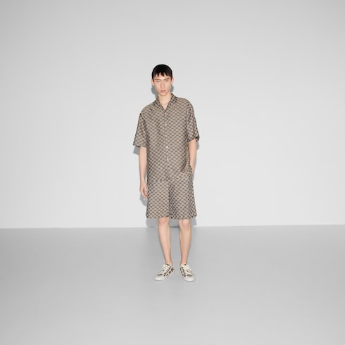 Chemise en toile en mélange de lin GG