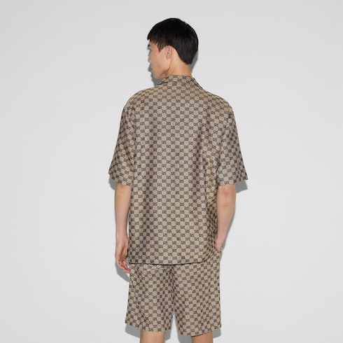Camisa de lona de mezcla de lino con GG