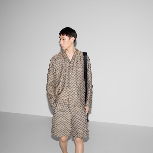 Chemise en toile en mélange de lin GG