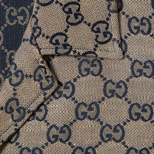 Camicia in tessuto di misto lino con motivo GG