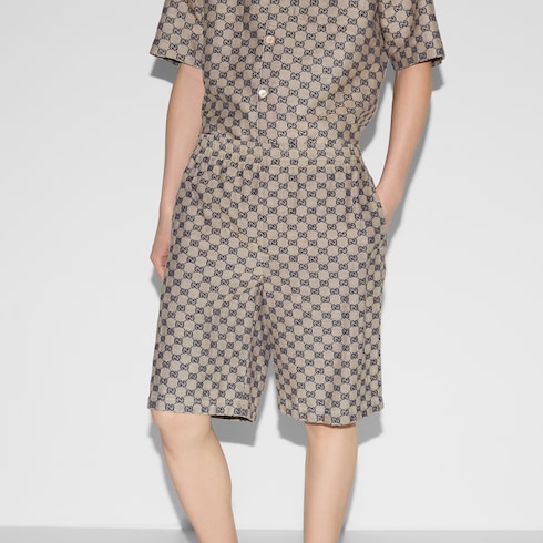 Short en toile en mélange de lin GG