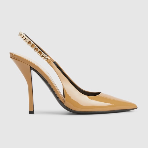 Gucci Signoria slingback pump in Brown Leather GUCCI SI