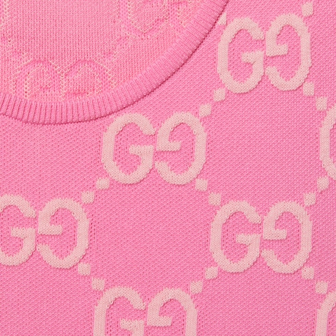 GG cotton jacquard dress in Pink Ready-to-wear | GUCCI® SI
