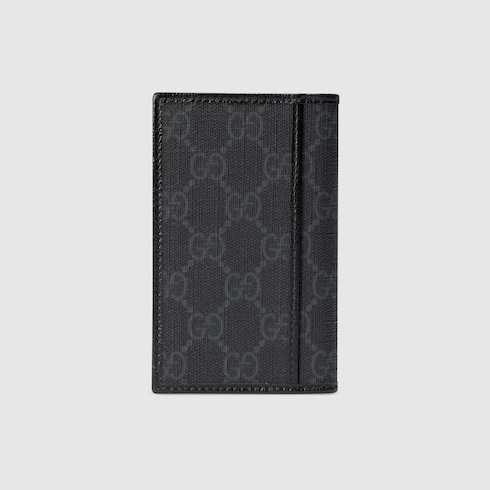 Portacarte GG con Incrocio GG in tessuto GG Supreme nero GUCCI Italia
