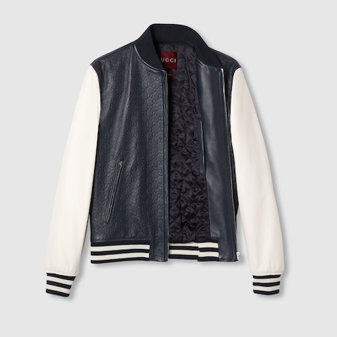 Gucci blue leather jacket online