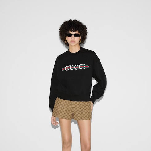Printed cotton jersey sweatshirt
