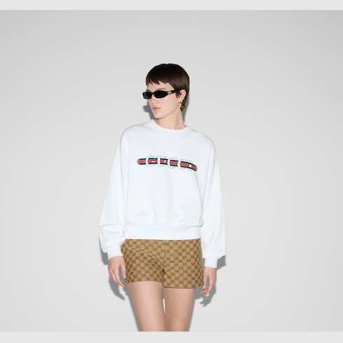 Sweat-shirt en jersey de coton imprimé