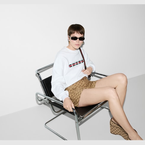 Sweat-shirt en jersey de coton imprimé