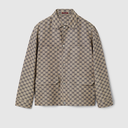 Chaqueta de lona GG con mezcla de lino