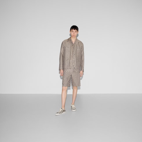 Chaqueta de lona GG con mezcla de lino