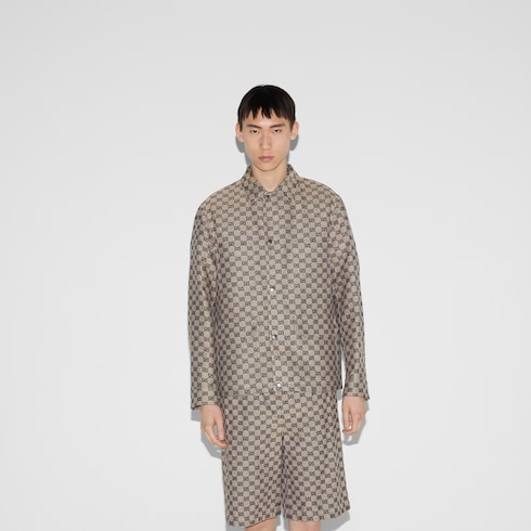 Chaqueta de lona GG con mezcla de lino