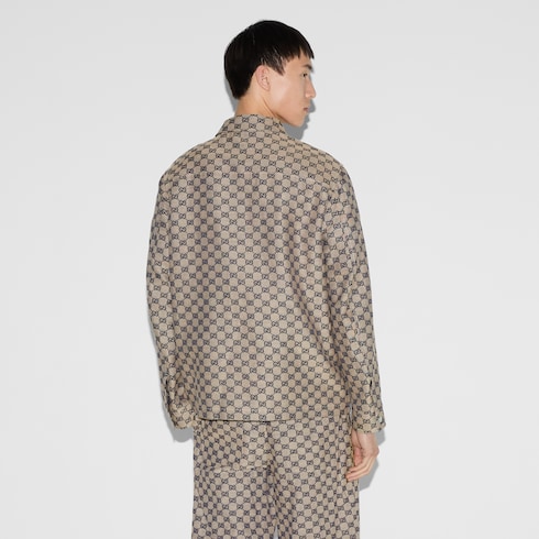 Chaqueta de lona GG con mezcla de lino