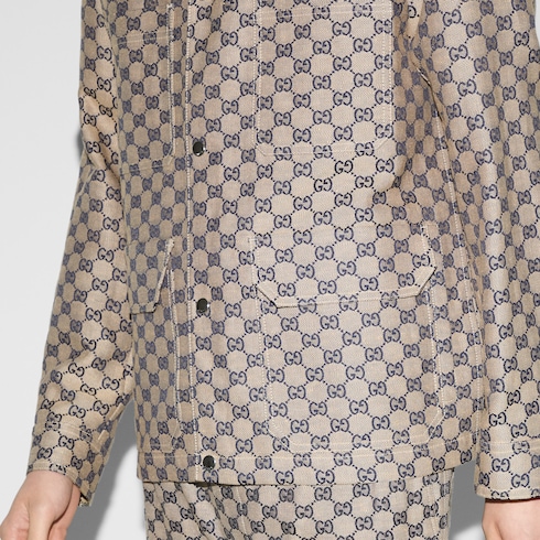 Chaqueta de lona GG con mezcla de lino