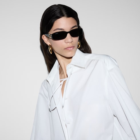 Chemise en popeline de coton avec nœud en ruban