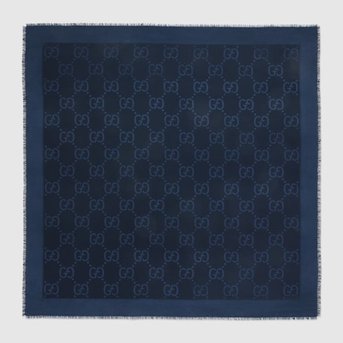 GG jacquard silk wool shawl