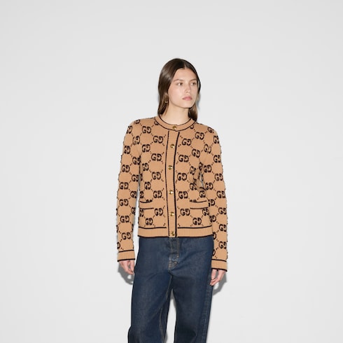 WHATZIS | 【BAL】 JACQUARD WOOL CARDIGAN ￥25,300 COLOR:GREY