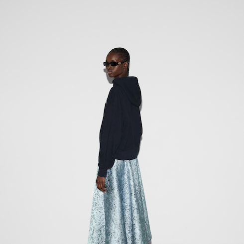 Sudadera con capucha de punto de algodón