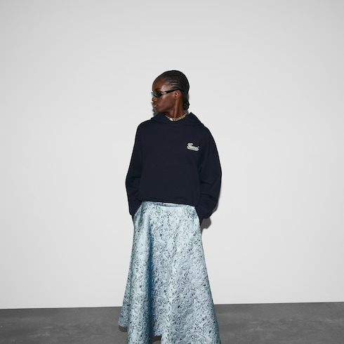 Sweat-shirt à capuche en jersey de coton