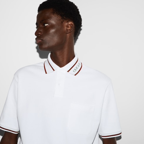 Mens gucci polo white best sale